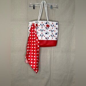 Disney Minnie Mouse Tote With Attached Scarf
